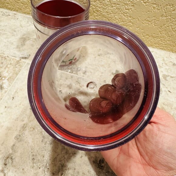 Vintage St Tropez Thermo Serv Audrey Cherry Cups (Set of 2) USA MCM Red Cherries - Picture 3 of 5